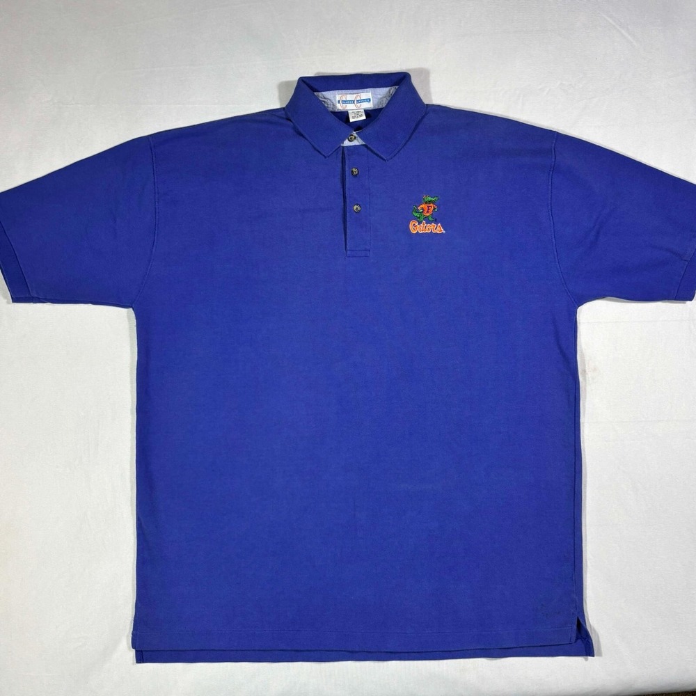 Vintage Florida Gators Polo Shirt Mens 3XL Blue Albert Gator Embroidered 90s